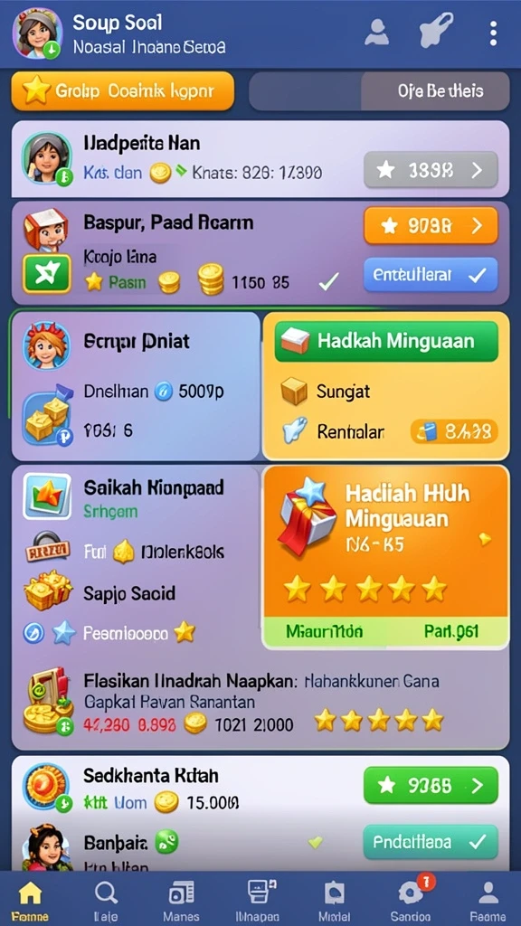 Karakter unik dengan desain yang mengesankan dan penuh warna.