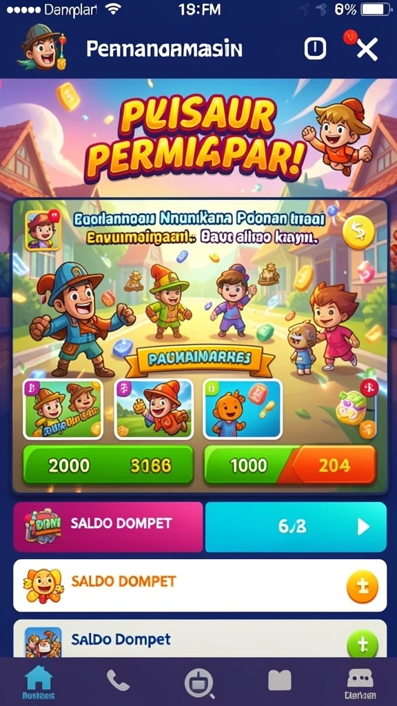 Menu karakter yang dapat disesuaikan dengan berbagai pilihan.