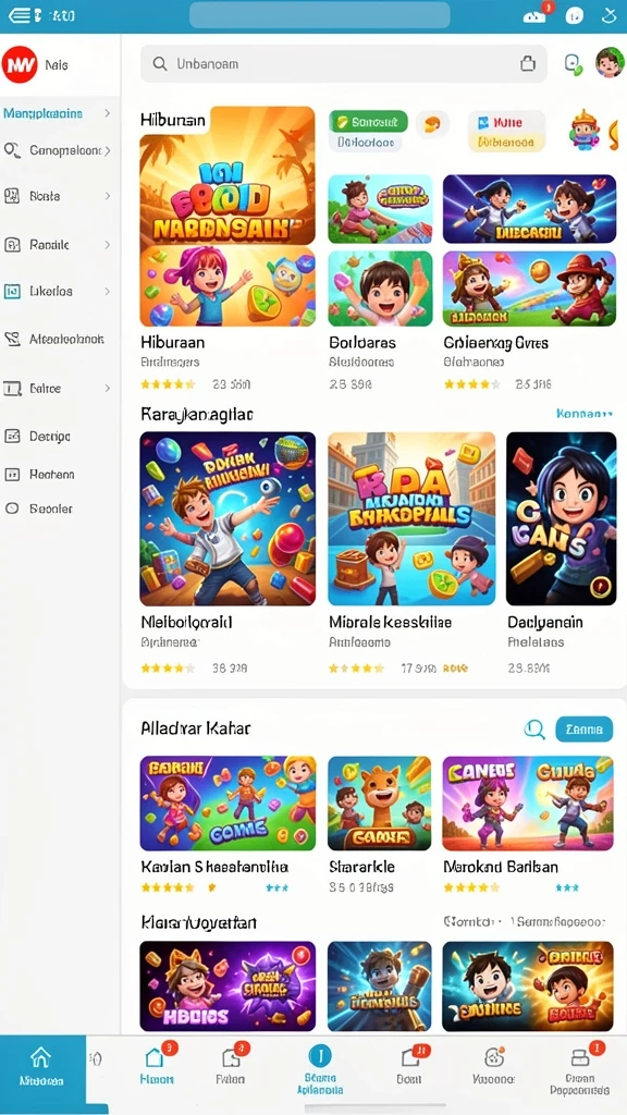 Tampilan awal aplikasi NUSASLOTS yang menarik dan intuitif.