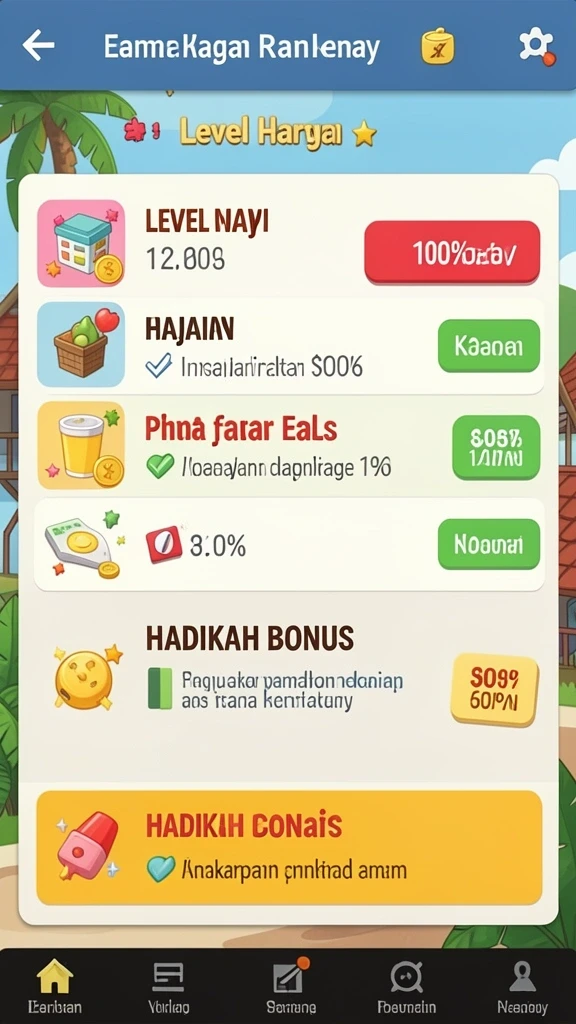 Tangkapan layar fitur level baru yang menarik.