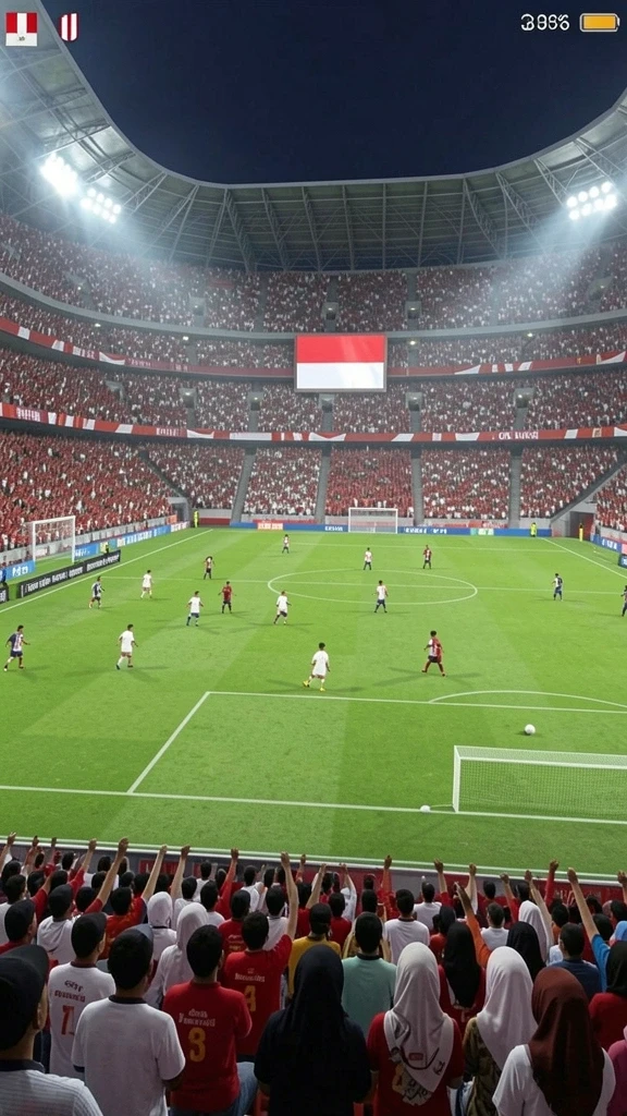 Screenshot menampilkan karakter utama dalam pertempuran epik.